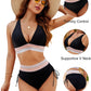 🩱Hot Sale 50% OFF👙High Waisted Tummy Control Color Block Bikini Sets