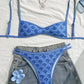 👙 58% ZNIŻKI! 🏝️ Bikini Boho Tile Print bez Pleców – Wiązanie na Szyi, Regulowane Paski & Szybkoschnący Materiał na Plażę i Basen ✨
