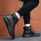 Black Warm Leather Boots