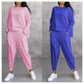 Damski zestaw 2-częściowy: bluzka z długim rękawem i okrągłym dekoltem + spodnie🧥+👖