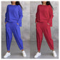 Damski zestaw 2-częściowy: bluzka z długim rękawem i okrągłym dekoltem + spodnie🧥+👖