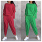 Damski zestaw 2-częściowy: bluzka z długim rękawem i okrągłym dekoltem + spodnie🧥+👖