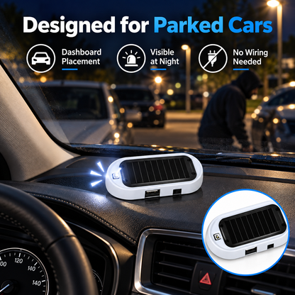 🚗🚨✨Kompaktowa solarna antywłamaniowa lampa LED z migającym światłem