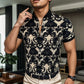 Men's Cooling Stretch Stand Collar 3D Floral Shirt