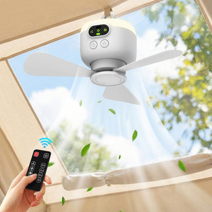 ⏳Ograniczona czasowo zniżka 50%⏰Wentylator sufitowy z akumulatorem i oświetleniem LED 🌬️✨