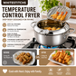 🍤 PROMOCJA LIMITOWANA – 50% ZNIŻKI! ⚡ Garnek do smażenia tempury ze stali nierdzewnej 201 – z termometrem, stojakiem do odsączania, głębokim korpusem ✨