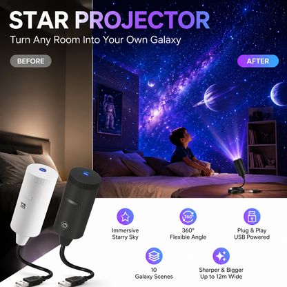 ✨ Projektor HD z gwiazdami – gotowy do użycia 🥳 Ponad 50 000 zadowolonych użytkowników