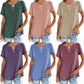 🌈 Solid Color Style Pocket T-Shirt, Short Sleeve Summer New Style