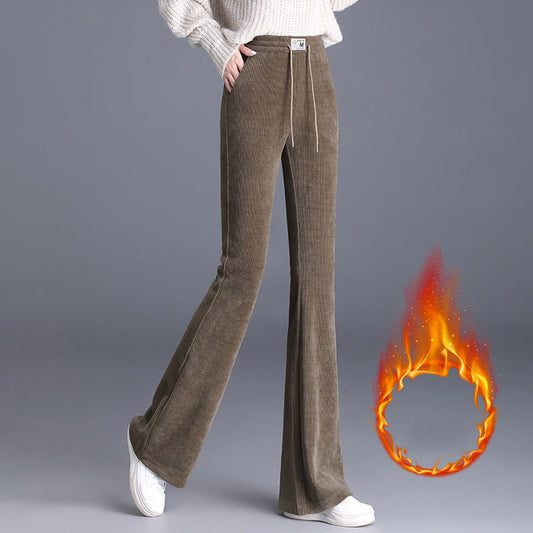 🎄 Świąteczna Mega Promocja!   👖 Damskie Grube Długie Spodnie z Wysokim Stanem i Sznurkiem