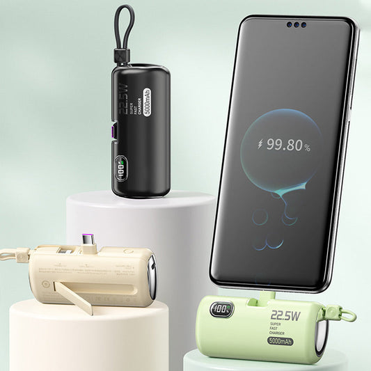 Przenośny power bank 22,5 W z wbudowanymi kablami