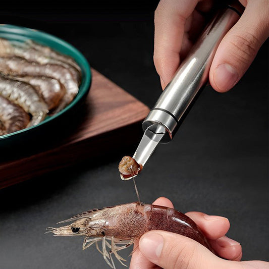 Nierdzewny obierak do krewetek 2w1