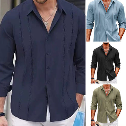 👕 Męska, jednokolorowa bluzka z długim rękawem – Casualowa, wygodna i wszechstronna ✈️🛒
