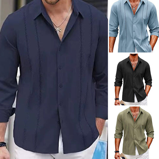 👕 Męska, jednokolorowa bluzka z długim rękawem – Casualowa, wygodna i wszechstronna ✈️🛒