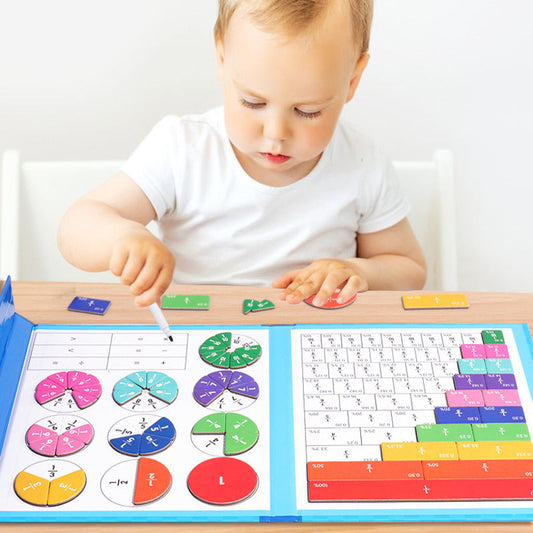 🏅Magnetyczna książeczka edukacyjna - Puzzle ułamkowe Montessori