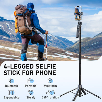 Kij do selfie na czterech nogach do telefonu