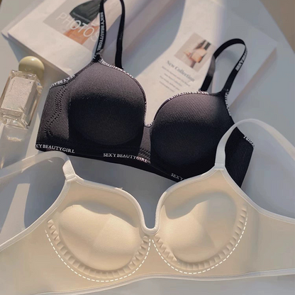 Biustonosz Push-Up & Bezfiszynowy z Wzorem Literowym