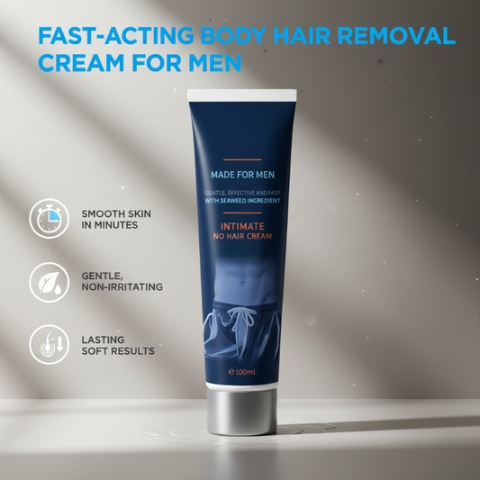 🧴 Krem do Usuwania Włosów dla Mężczyzn 100ml | Szybka Aplikacja | Delikatna Formula | Ekstrakt z Wodorostów | Długotrwała Gładkość!