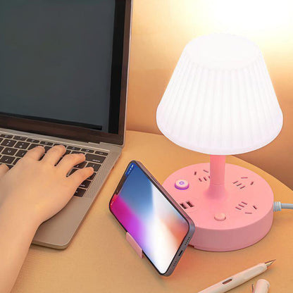 💥Oferta tygodnia👍Lampa stołowa z portem USB i gniazdkiem elektrycznym