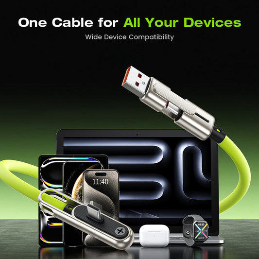 Szybki kabel ładowania 240W ze składaną podstawką pod telefon