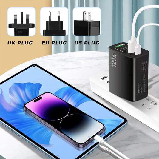 Szybka ładowarka 120 W z 5 portami