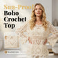 Szal damski ażurowy z dzianiny - styl boho