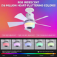 Inteligentny wentylator sufitowy z oświetleniem, RGB i głośnikiem Bluetooth