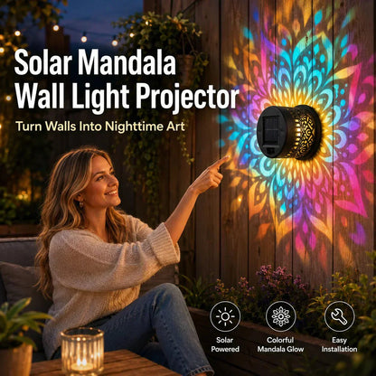 🌞 TERAZ 50% TANIEJ! 🌀 Lampa Solarna Mandala – Przepiękne projekcje wzorów, dwufunkcyjna do montażu na podłodze i ścianie, wodoodporność IP65 oraz automatyczne włączanie/wyłączanie 🌿