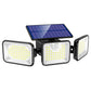 Lampa Solarna LED z Czujnikiem Ruchu i 3 Regulowanymi Głowicami – Mocne Oświetlenie do Ogrodu, Garażu i Podjazdu