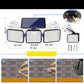 Lampa Solarna LED z Czujnikiem Ruchu i 3 Regulowanymi Głowicami – Mocne Oświetlenie do Ogrodu, Garażu i Podjazdu