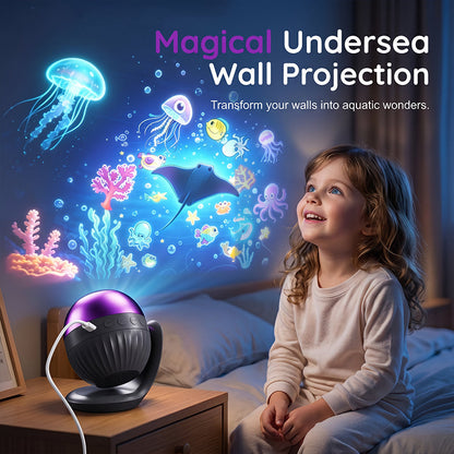 Projektor nocnego światła z muzyką i gwiaździstym oceanem do pokoju dziecięcego