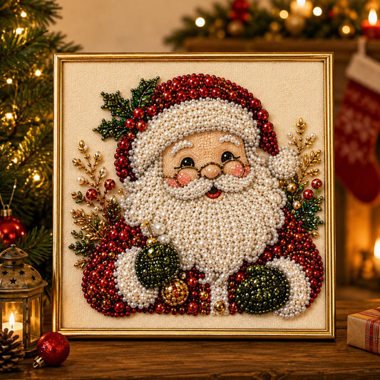 🧘 Relaksujący i przyjazny dla początkujących – 🎨💎 Zestaw do świątecznego malowania diamentami z perełkami DIY