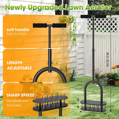 🌱 Wytrzymały ręczny aerator rdzeniujący do trawnika – aerator do gleby ze stali węglowej z wyrzutem sprężynowym
