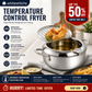 🍤 PROMOCJA LIMITOWANA – 50% ZNIŻKI! ⚡ Garnek do smażenia tempury ze stali nierdzewnej 201 – z termometrem, stojakiem do odsączania, głębokim korpusem ✨