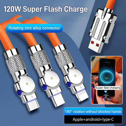 3-in-1 Rotatable Charging Cable