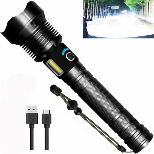 LED Rechargeable Tactical Laser Flashlight 160000 High Lumens