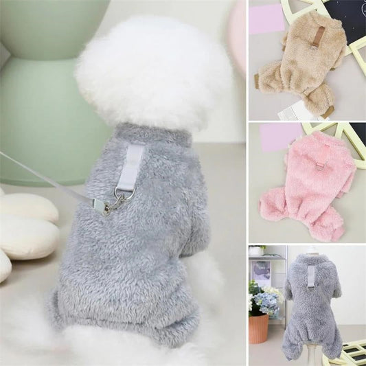 🎁Fleece Pet Elastic Jumpsuit with Pull Ring